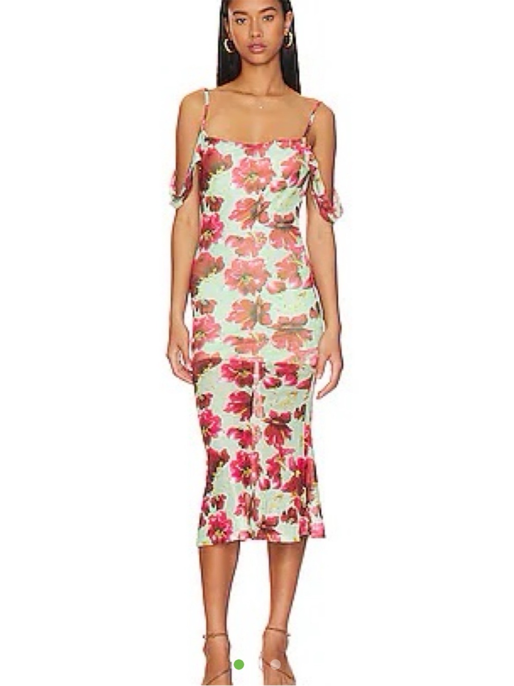Revolve More to Come Brea Floral Slip Midi Dress in Mint and Pink